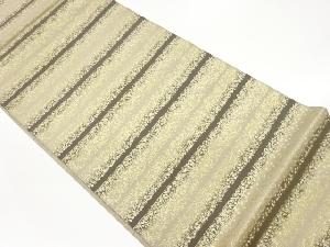 横段に花葉模様織出し袋帯